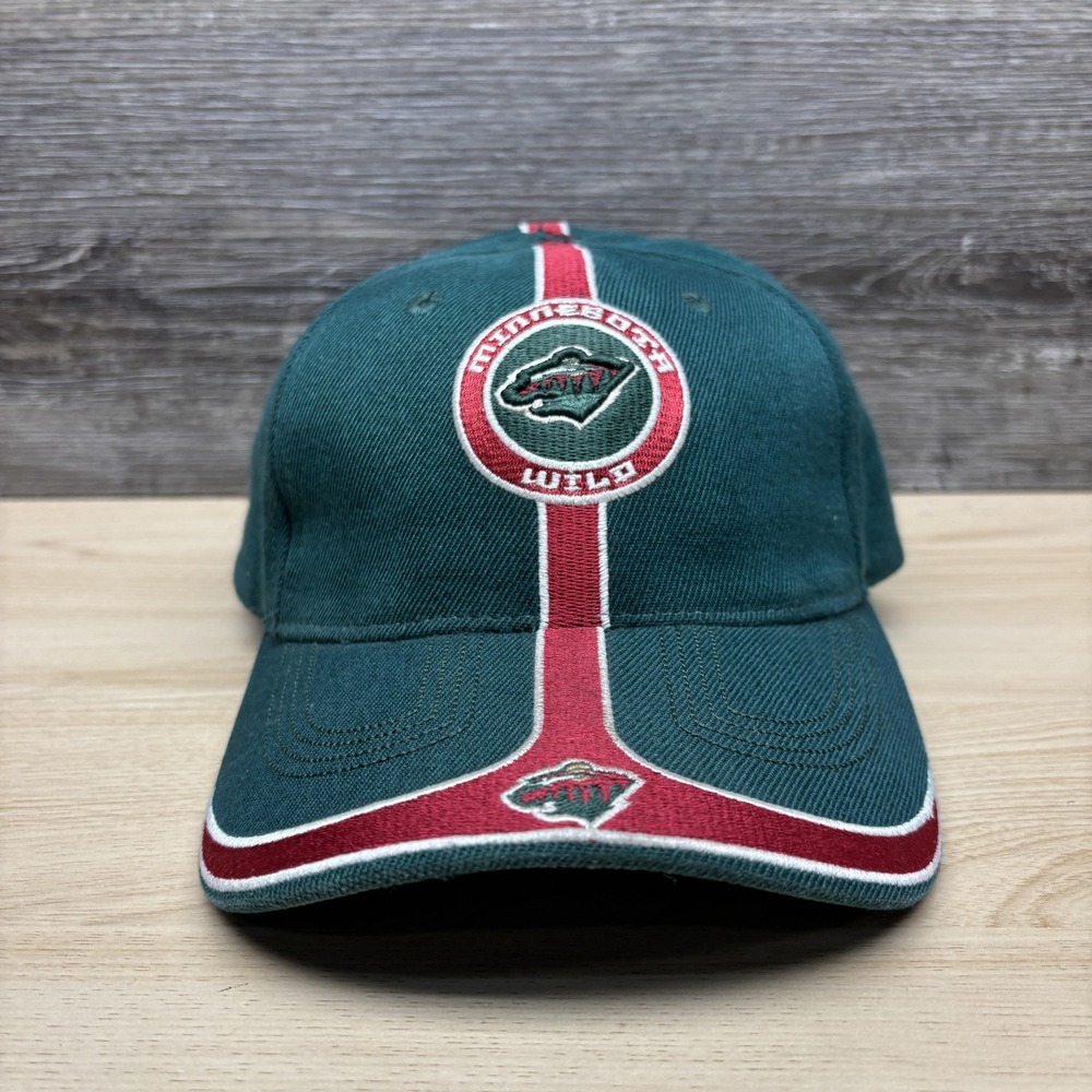 Minnesota Wild Hat Cap Strap Back Mens One Size Green NHL Hockey Striped Brim